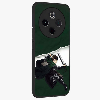 Emerald War Vanguard Glass Case upright view showcasing dramatic warrior artwork with bold fantasy theme.