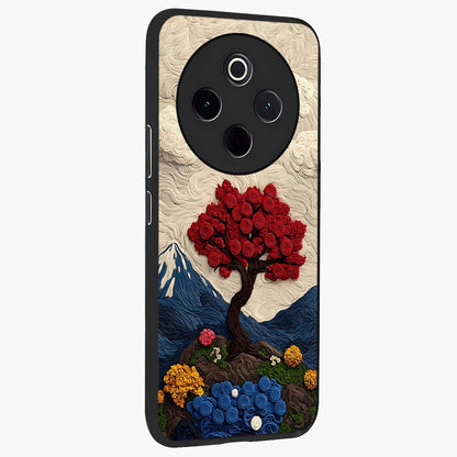 Eternal Nature Tapestry Glass Case upright view showcasing elegant nature tapestry design with decorative style.