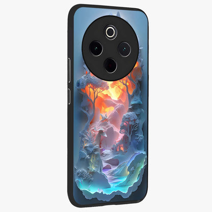 Glow Forest Portal Glass Case upright view showcasing enchanted forest portal artwork with fantasy nature theme.
