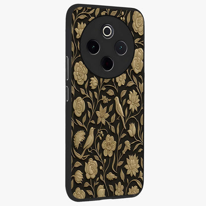 Golden Evil Eye Mandala Glass Case upright view showcasing decorative evil eye mandala artwork with spiritual aesthetic style.