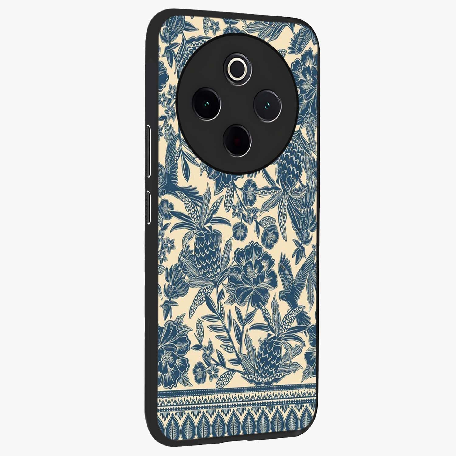 Heirloom Wild Bloom Glass Case upright view showcasing delicate wildflower artwork with timeless floral theme.