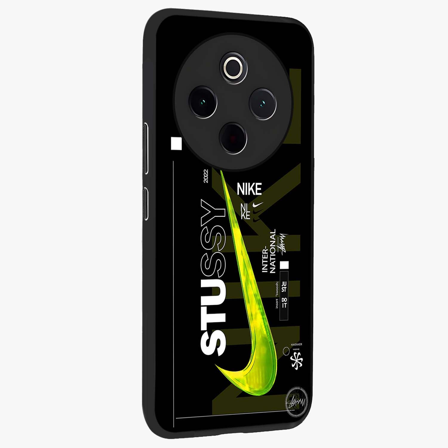 Neon Street Edition Glass Case upright view showcasing colorful neon artwork with modern street culture theme.