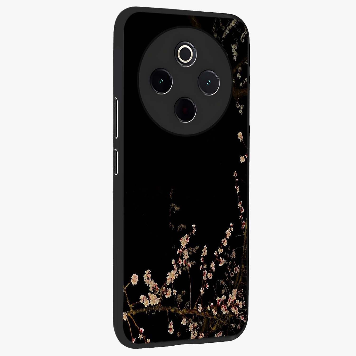 Petal Moon Light With Custom Name Glass Case upright view showcasing elegant floral moon artwork with personalized aesthetic.