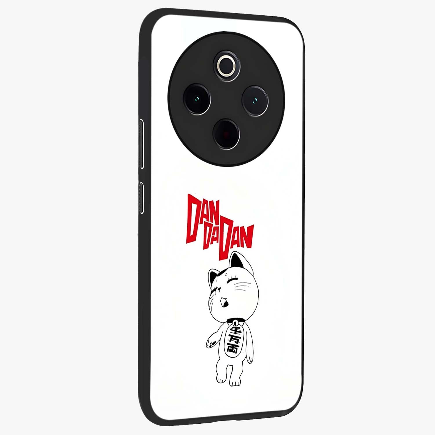 Playful Spirit Charm Glass Case upright view showcasing vibrant charm artwork with fun artistic theme.