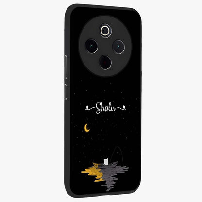 Silent Night Row Glass Case upright view showcasing tranquil night artwork with serene landscape theme.