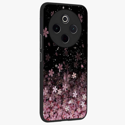 Small Starry Flowers Glass Case upright view showcasing charming floral artwork with dreamy starry theme.