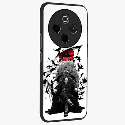 Uchiha Shadow Throne Glass Case upright view showcasing magical underwater galaxy artwork with vibrant cosmic theme.