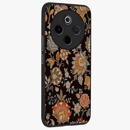 Vintage Floral Dream Glass Case upright view showcasing delicate floral artwork with timeless vintage theme.