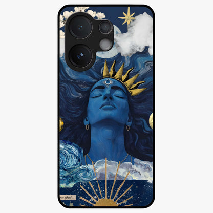Aesthetic Lord Shiva Glass Case showing flat back view with divine Shiva artwork and glossy glass finish.