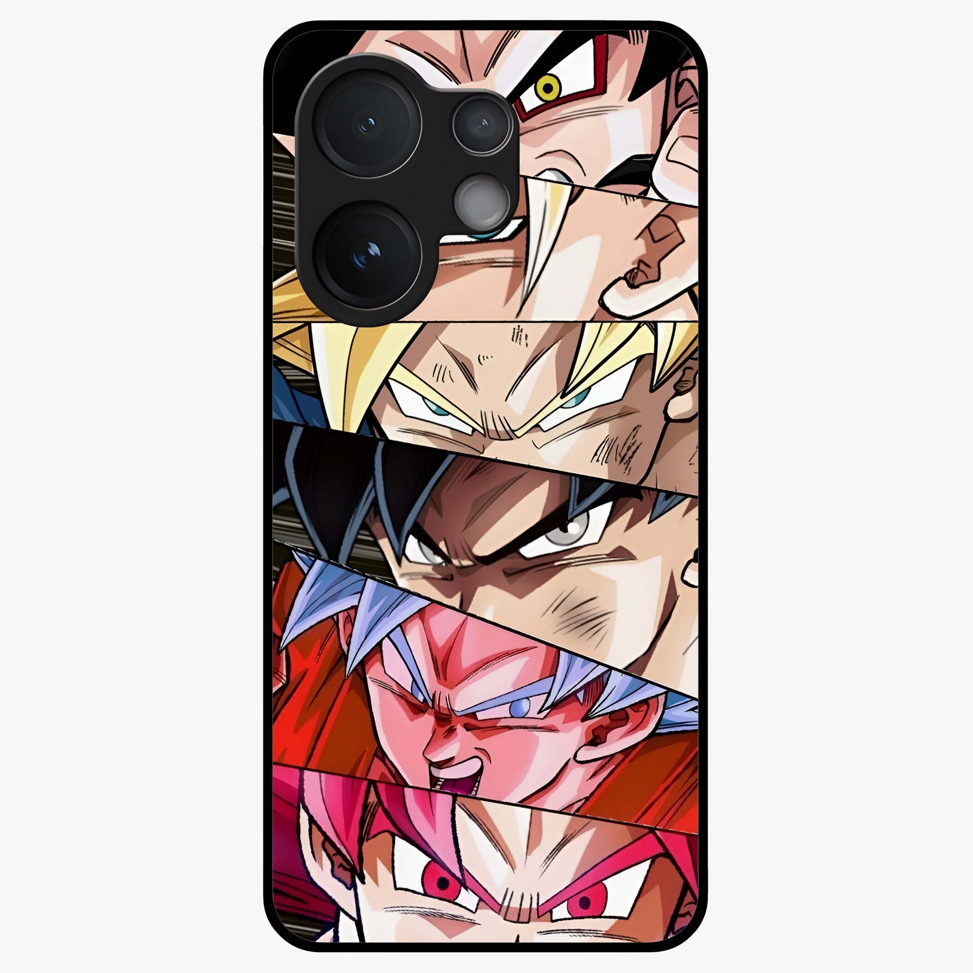Anime Character Glass Case showing flat back view with vibrant anime artwork and glossy glass finish.