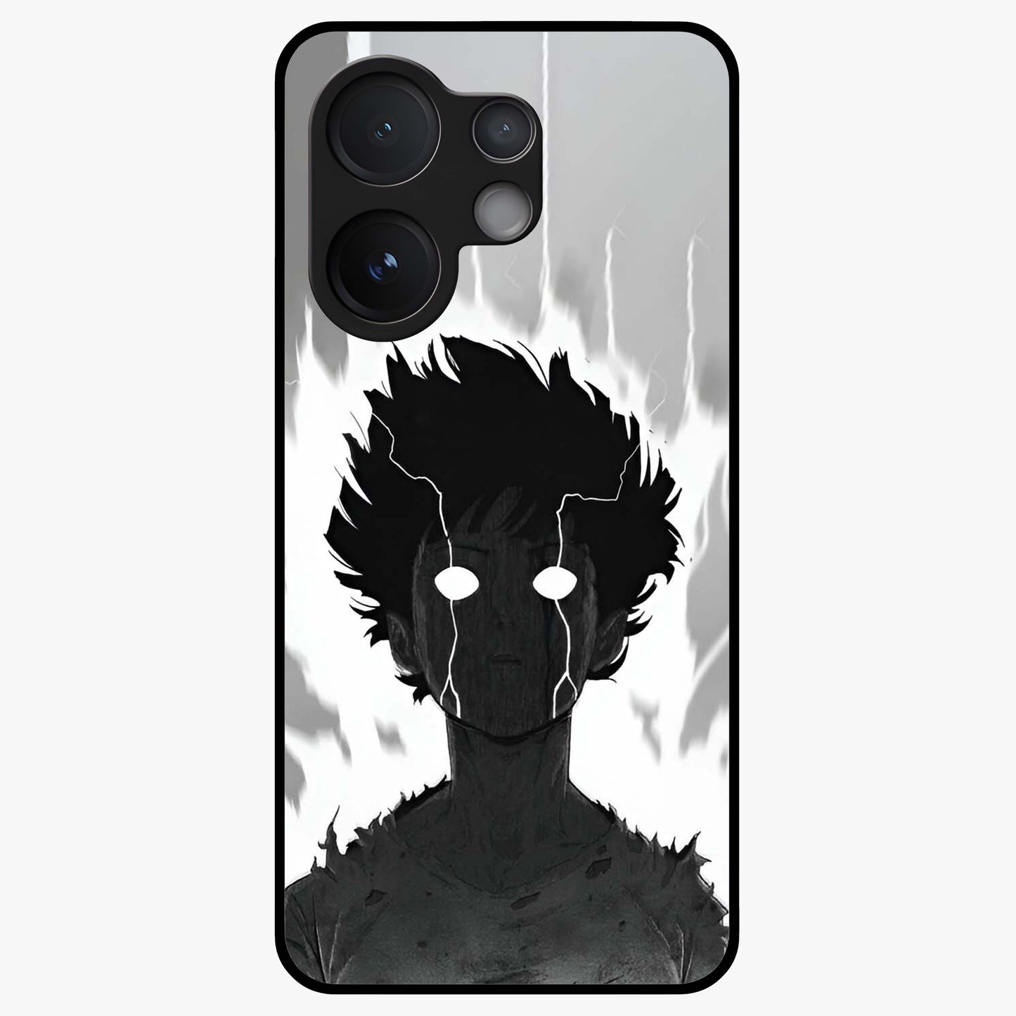 Awakened Inner Rage Glass Case showing flat back view with intense artistic artwork and glossy glass finish.