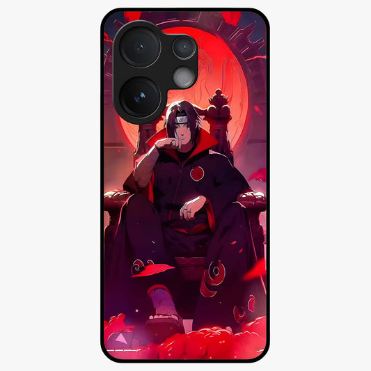 Blood Moon Sovereign Glass Case showing flat back view with mystical blood moon artwork and glossy glass finish.