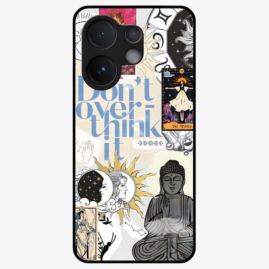 Ethereal Thoughts Glass Case showing flat back view with dreamy artistic artwork and glossy glass finish.