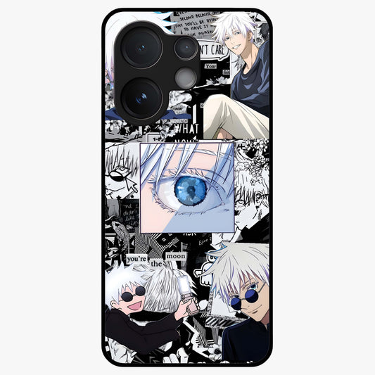 Infinity Sorcerer Chaos Glass Case showing flat back view with mystical sorcerer themed artwork and glossy glass finish.
