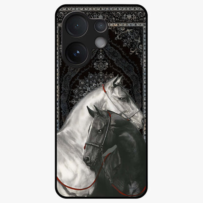 Majestic Ride Legacy Glass Case showing flat back view with powerful automotive inspired artwork and glossy glass finish.