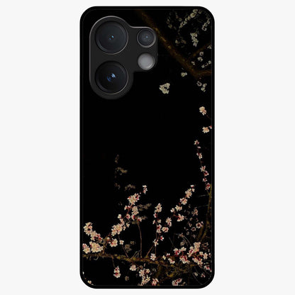 Petal Moon Light With Custom Name Glass Case showing flat back view with floral moonlight artwork and personalized name design.