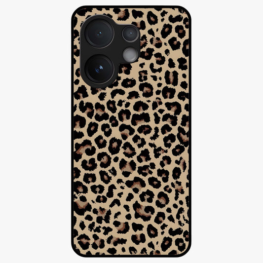 Savage Chic Pattern Glass Case showing flat back view with stylish patterned artwork and glossy glass finish.