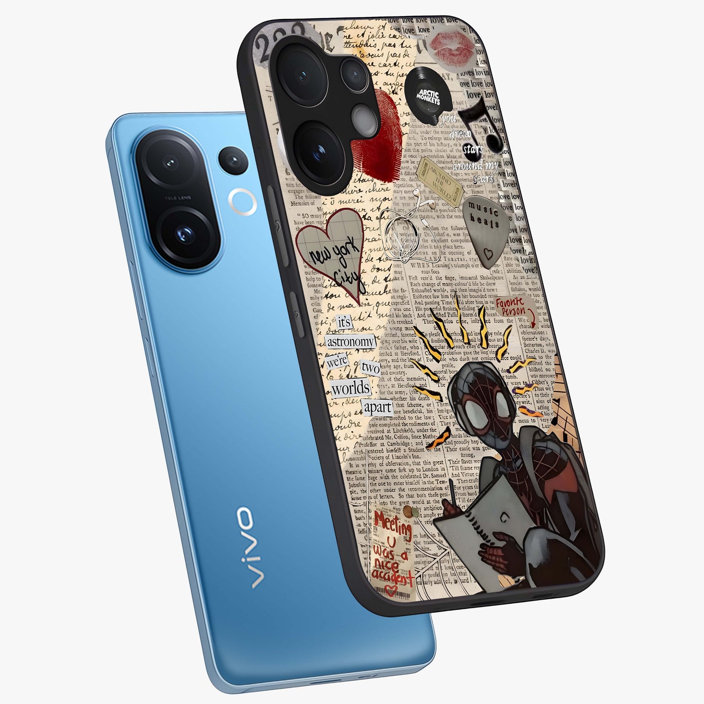 City Dream Sketch Glass Case displayed in angled mockup highlighting minimal city illustration with aesthetic sketch style.
