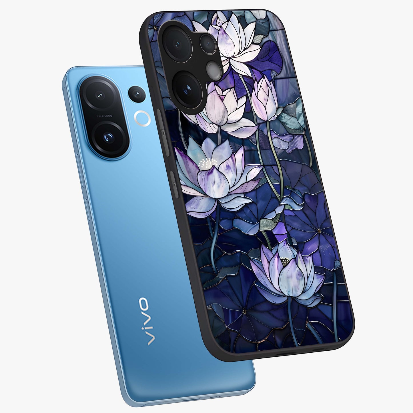 Gloss Petal Rush Glass Case displayed in angled mockup highlighting vibrant petal design with elegant floral aesthetic.