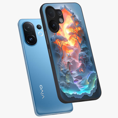 Glow Forest Portal Glass Case displayed in angled mockup highlighting mystical forest design with magical glowing aesthetic.