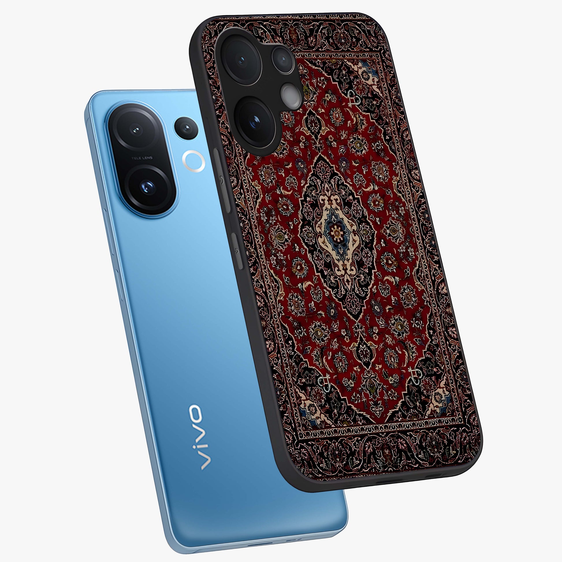 Heritage Carpet Royale Glass Case displayed in angled mockup highlighting intricate royal carpet design with heritage aesthetic.