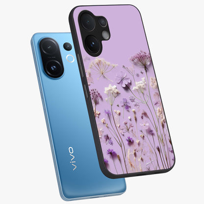 Lavender Blossom Dream Glass Case displayed in angled mockup highlighting dreamy lavender flower design with calming aesthetic style.