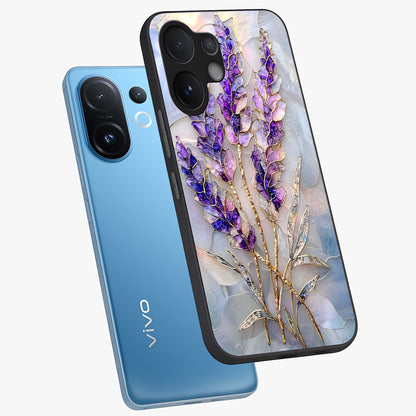 Lavender Dream Glow Glass Case displayed in angled mockup highlighting dreamy purple glow design with soft artistic style.