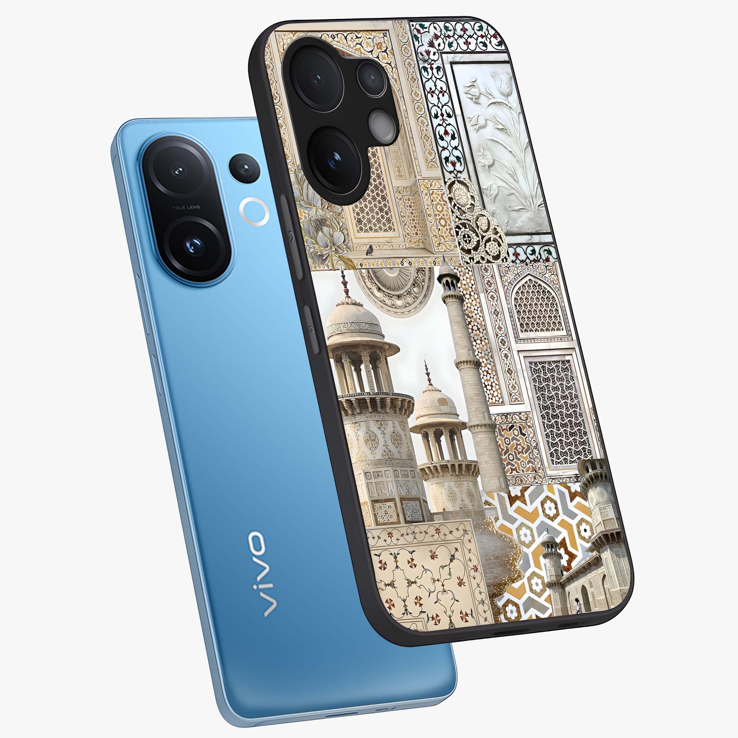 Mughal Marble Legacy Glass Case displayed in angled mockup highlighting elegant heritage marble artwork with royal aesthetic.