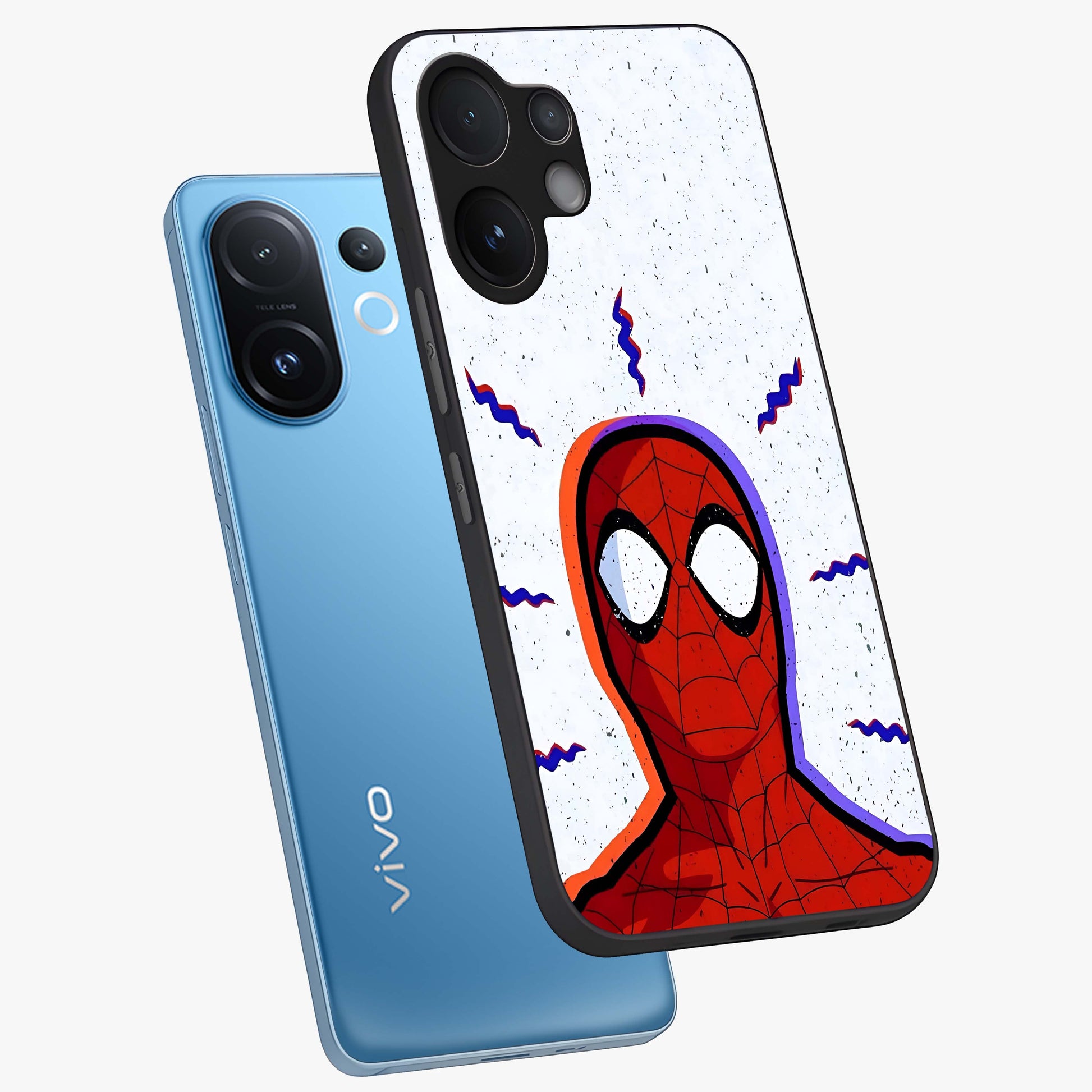 Omg Spiderman Glass Case displayed in angled mockup highlighting dynamic hero illustration with action comic aesthetic.