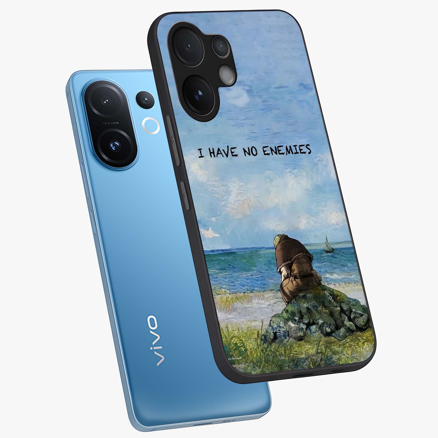 Peace Beyond War Glass Case displayed in angled mockup highlighting meaningful message design with artistic aesthetic style.