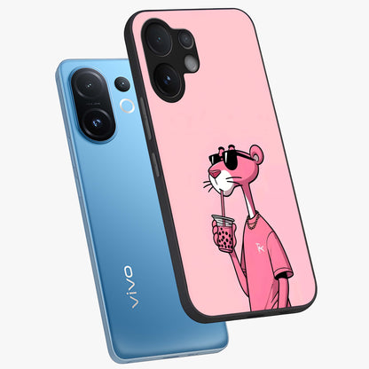 Pink Panther Glass Case displayed in angled mockup highlighting playful cartoon character design with vibrant pink aesthetic.