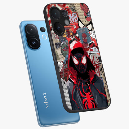 Spider Collage Street Glass Case displayed in angled mockup highlighting dynamic street style collage design with comic aesthetic.