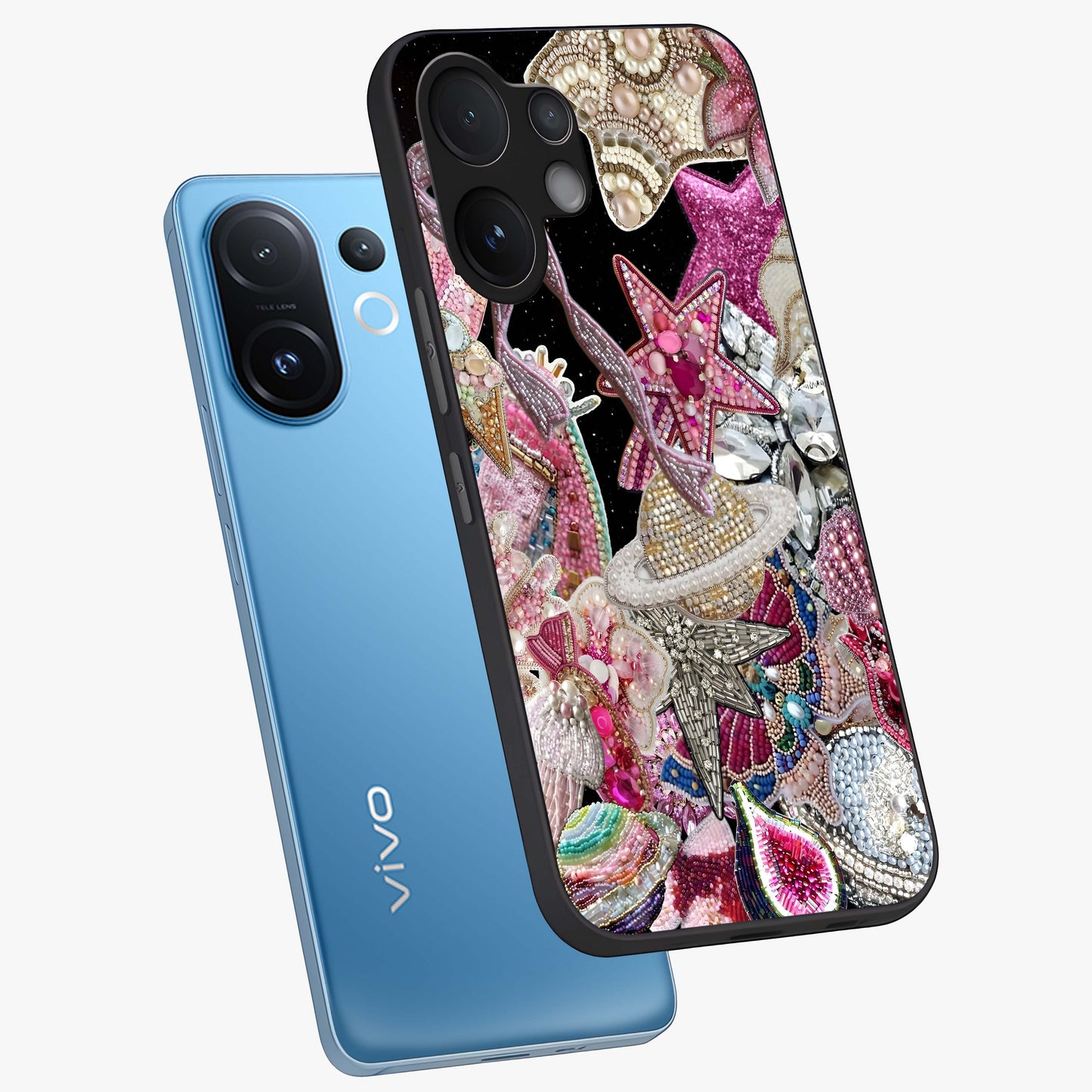 Starlit Jewel Dream Glass Case displayed in angled mockup highlighting glowing celestial jewel design with dreamy aesthetic.