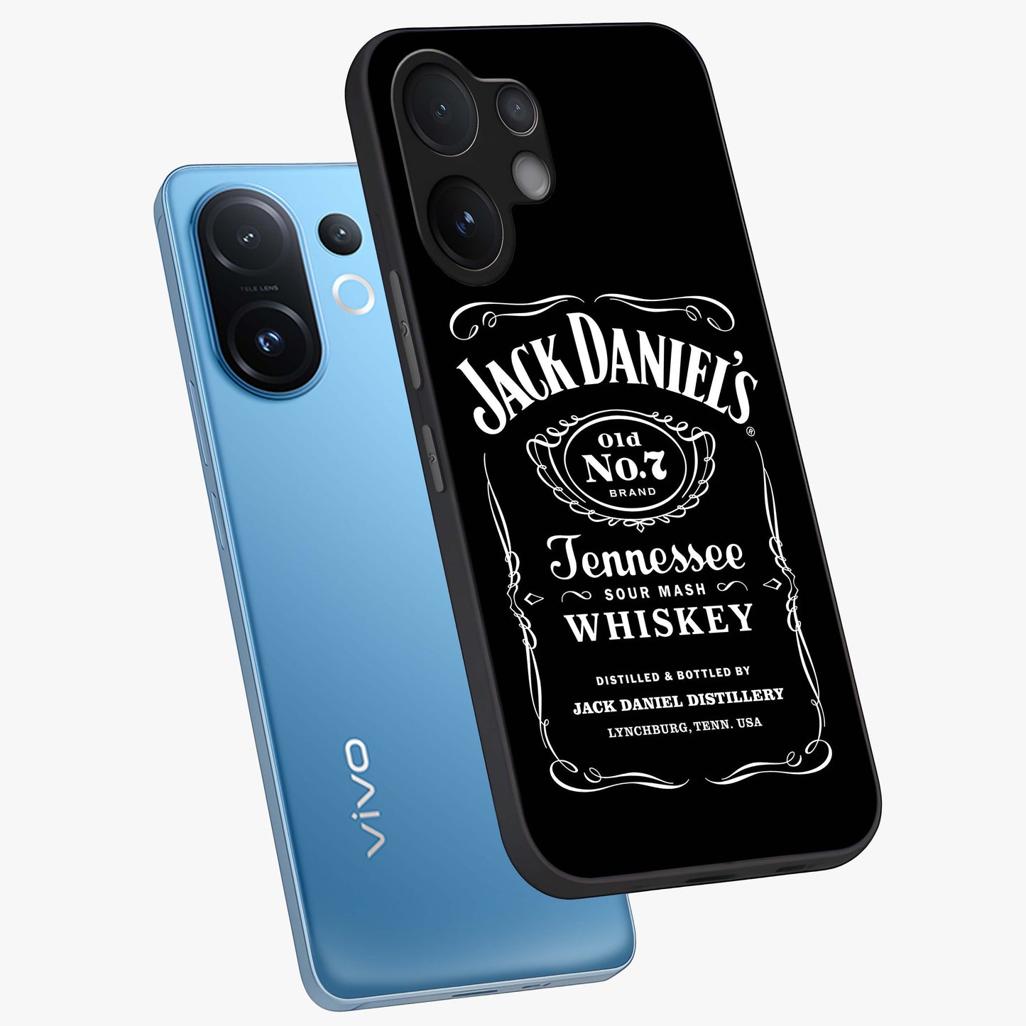 Vintage Whiskey Heritage Glass Case displayed in angled mockup highlighting retro beverage themed design with heritage aesthetic.