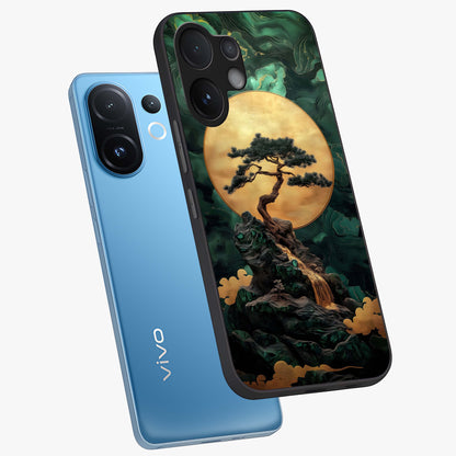 Zen Moon Rise Glass Case displayed in angled mockup highlighting peaceful lunar design with zen aesthetic style.
