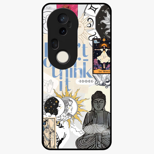 Ethereal Thoughts Glass Case showing flat back view with dreamy artistic artwork and glossy glass finish.