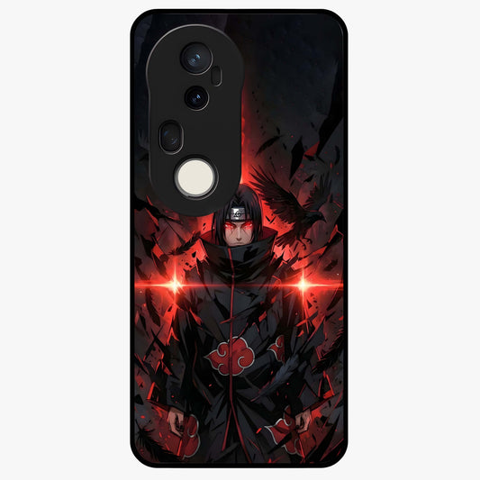 Focused Blade Discipline Glass Case showing flat back view with warrior sword themed artwork and glossy glass finish.