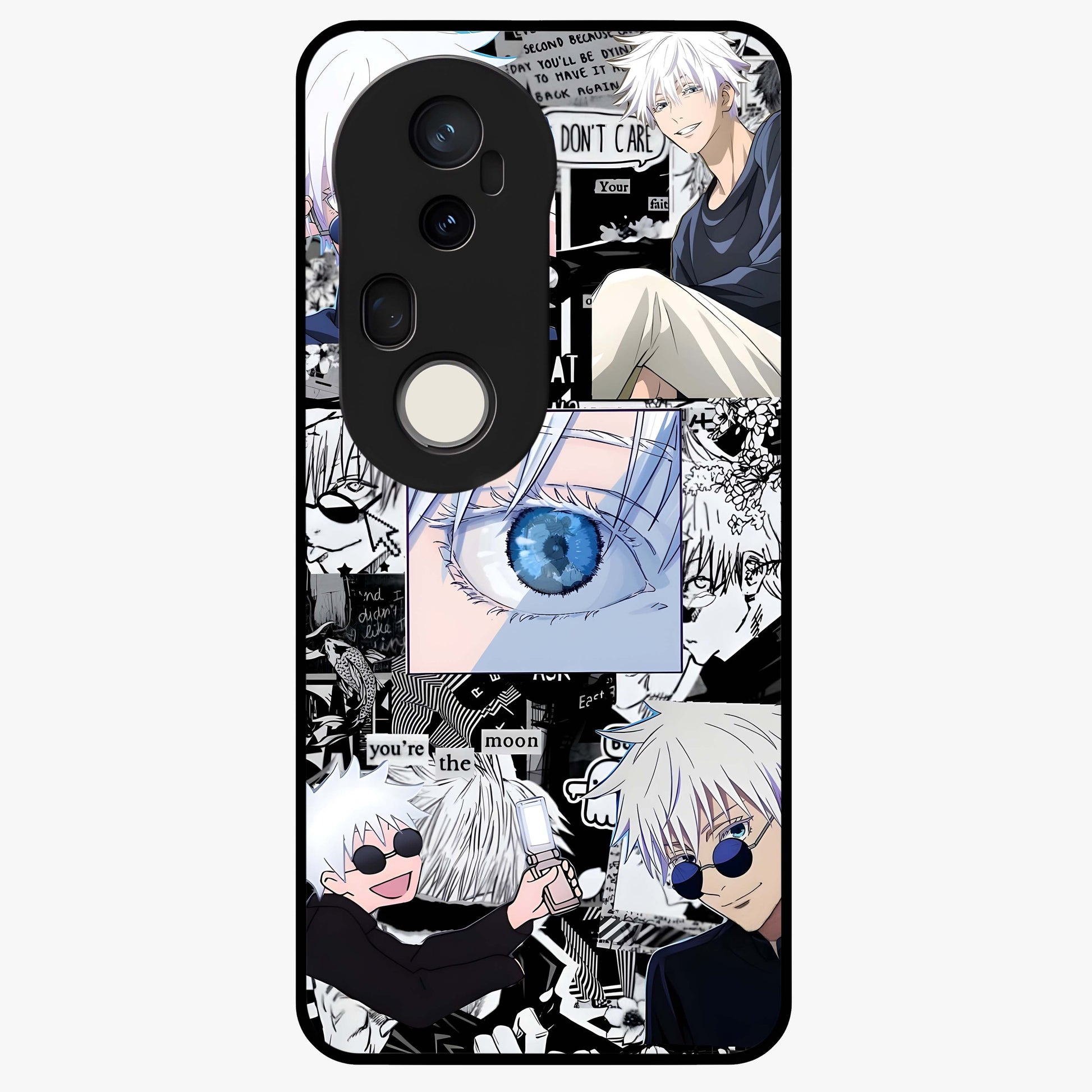 Infinity Sorcerer Chaos Glass Case showing flat back view with mystical sorcerer themed artwork and glossy glass finish.