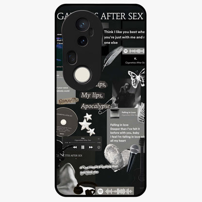 Midnight Love Echo Glass Case showing flat back view with romantic midnight themed artwork and glossy glass finish.