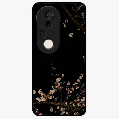 Petal Moon Light With Custom Name Glass Case showing flat back view with floral moonlight artwork and personalized name design.