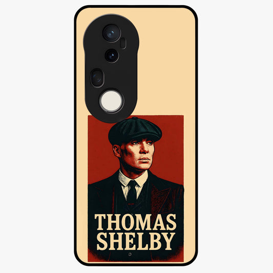 Vintage Mafia Authority Glass Case showing flat back view with bold vintage mafia inspired artwork and glossy glass finish.