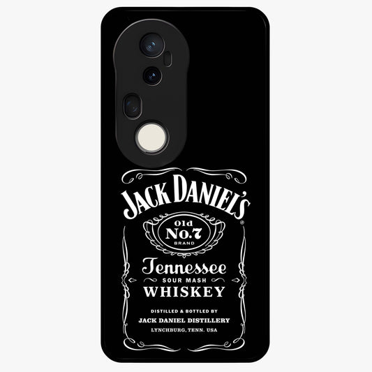 Vintage Whiskey Heritage Glass Case showing flat back view with classic whiskey inspired artwork and glossy glass finish.