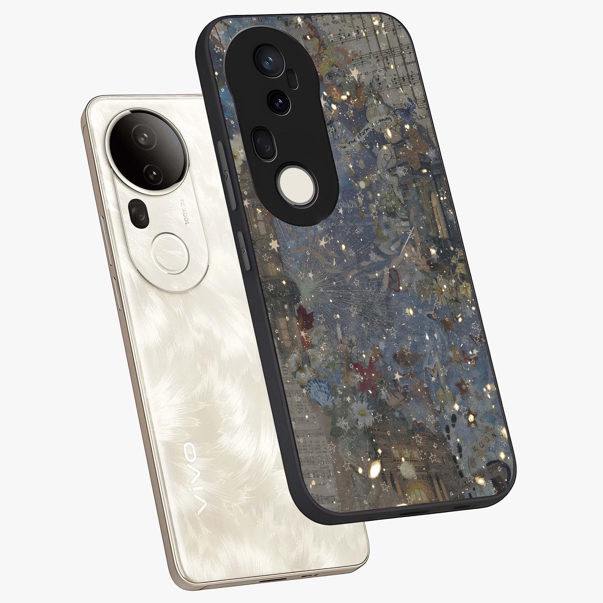 Aesthetic Astrolophia Glass Case displayed in angled mockup highlighting artistic aesthetic elements and smooth glass surface.