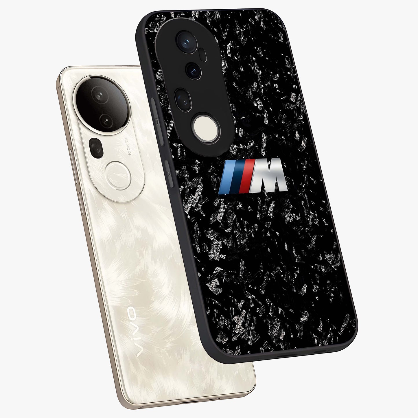Carbon Speed Mark Glass Case displayed in angled mockup highlighting racing inspired carbon design and sleek aesthetic style.
