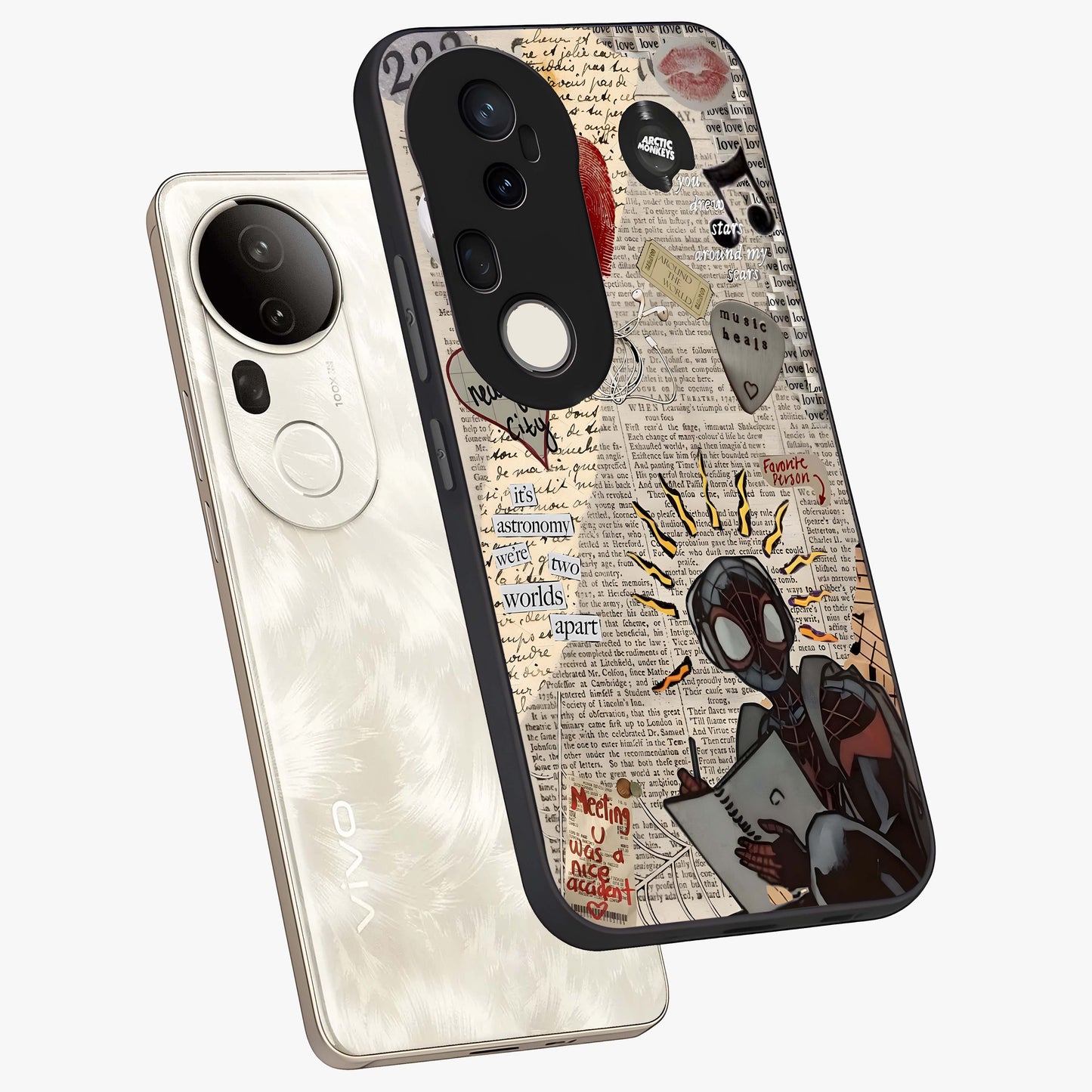 City Dream Sketch Glass Case displayed in angled mockup highlighting minimal city illustration with aesthetic sketch style.