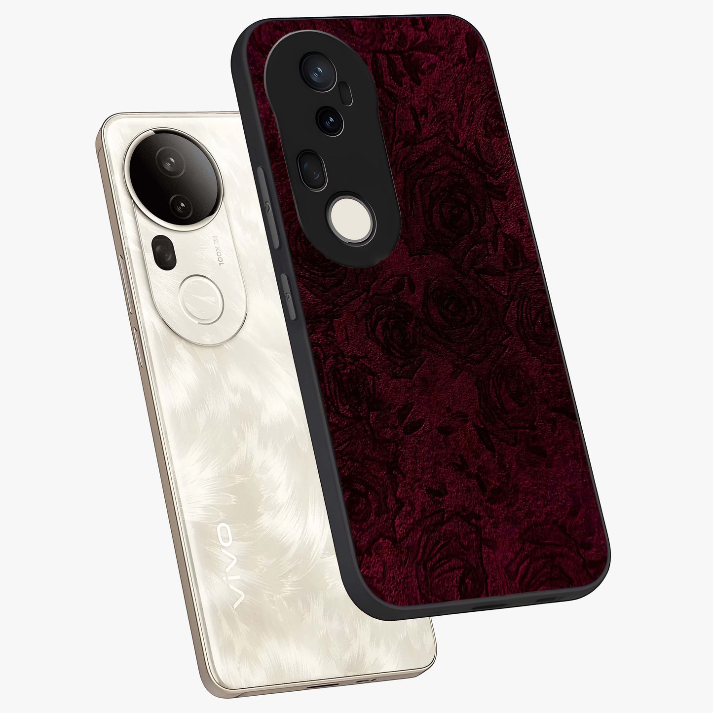 Crimson Fade Flow Glass Case displayed in angled mockup highlighting smooth gradient design with modern aesthetic style.