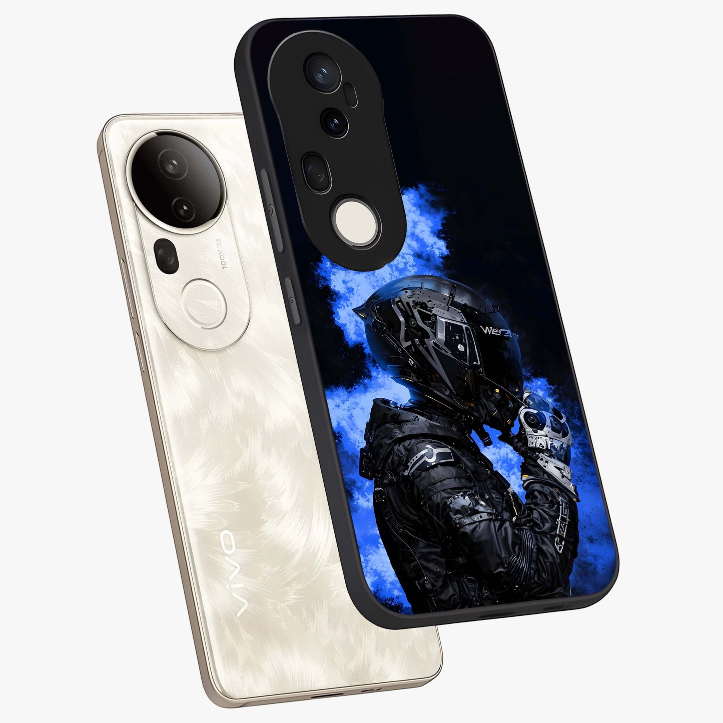 Cyber Sentinel Protocol Glass Case displayed in angled mockup highlighting digital cyber design with sci-fi aesthetic style.