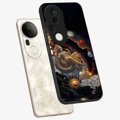 Galactic Divine God Glass Case displayed in angled mockup highlighting powerful celestial deity illustration with galactic aesthetic.