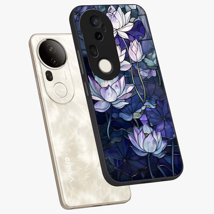 Gloss Petal Rush Glass Case displayed in angled mockup highlighting vibrant petal design with elegant floral aesthetic.