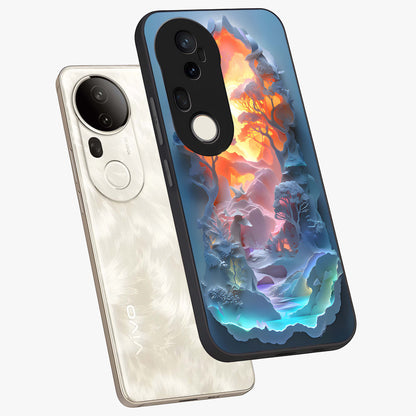 Glow Forest Portal Glass Case displayed in angled mockup highlighting mystical forest design with magical glowing aesthetic.
